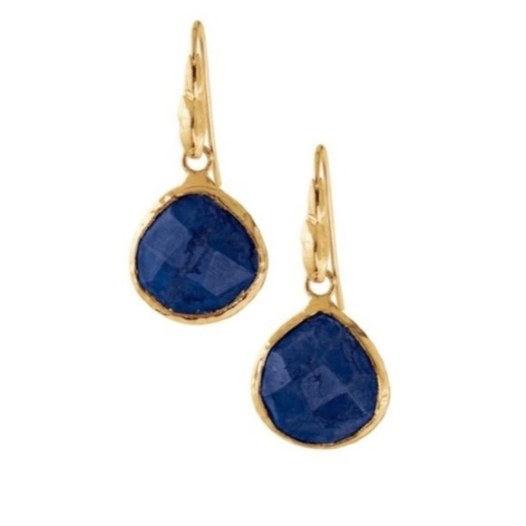 :: S&D Blue Lapis Serenity Stone Earrings - Picture 5 of 5